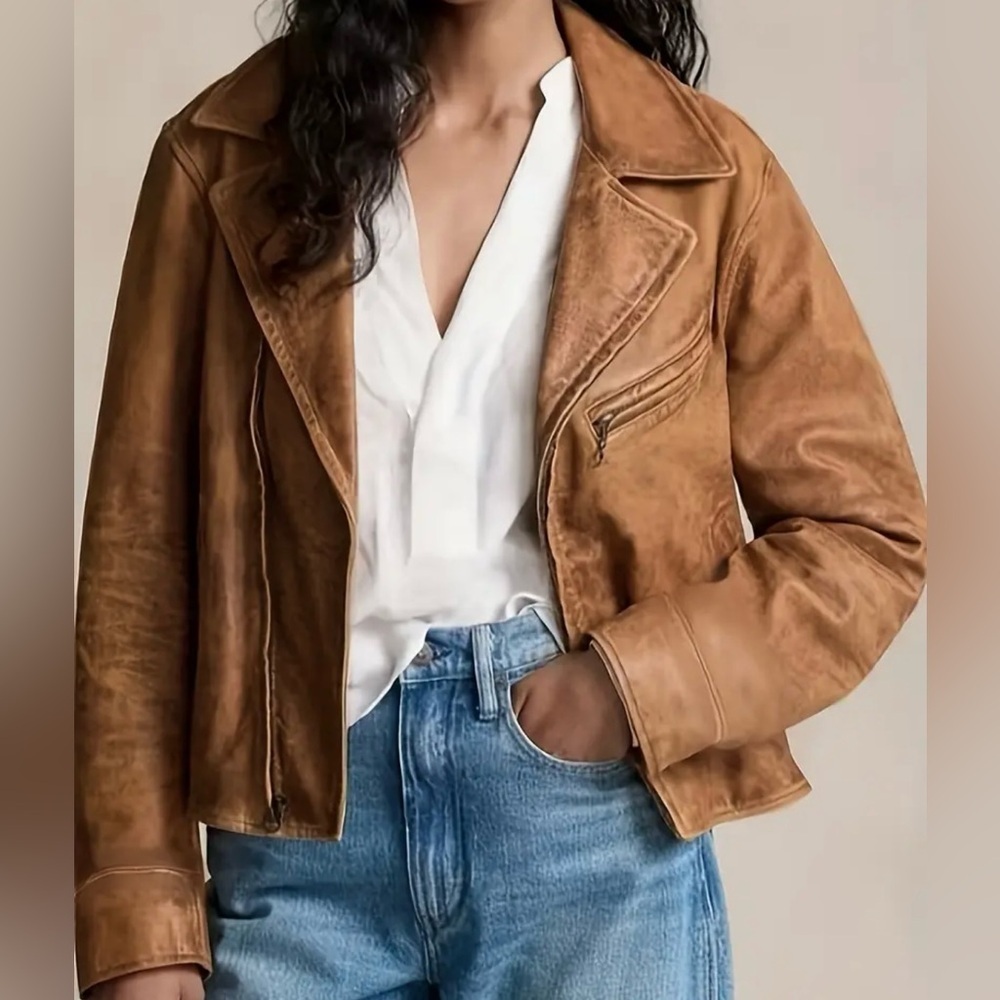 Classic Brown Faux Leather Jacket